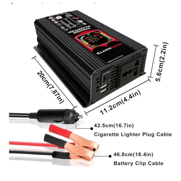 Solar Inverter Kit 18W Solar Panel 6000W Car Power Inverter LCD 30A Solar Charge - Picture 7 of 16